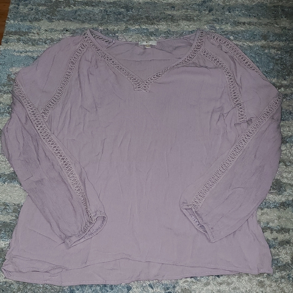 Charming Charlie Lavender Long Sleeve Top